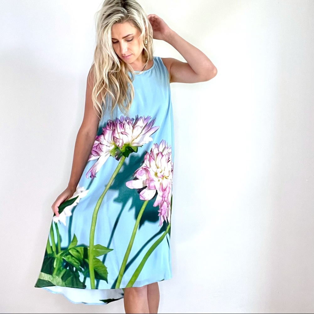 Anthropologie Blue Floral Dress